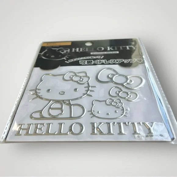 Sanrio Hello Kitty Kawaii Decal Cute Car Sticker Silver Gray KT547 Japan New - Picture 5 of 11